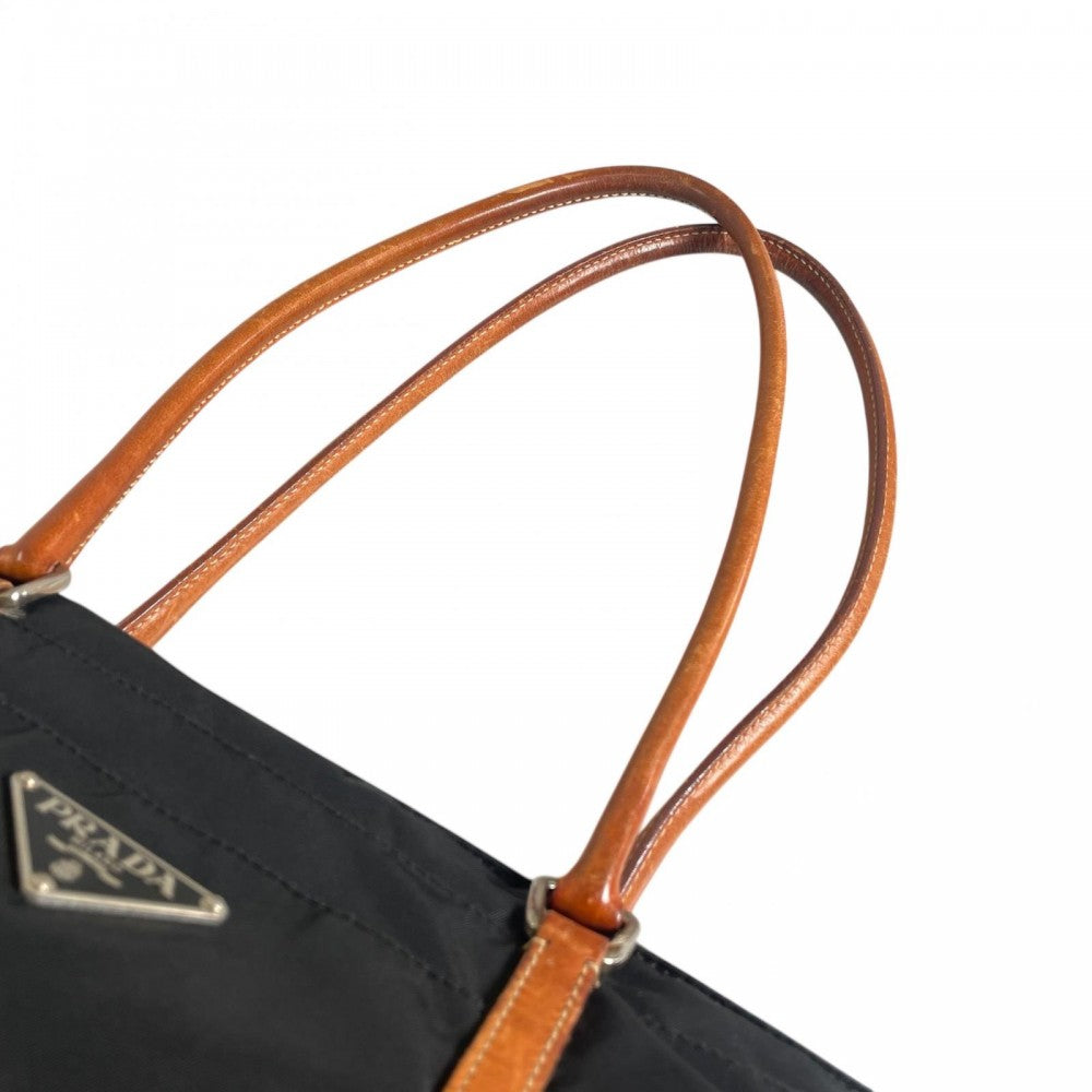 PRADA プラダ ハンドバッグ BR2311 ナイロン ブラック 黒 シルバー金具 レディース【中古品】