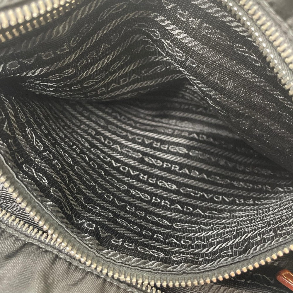 PRADA プラダ ハンドバッグ BR2311 ナイロン ブラック 黒 シルバー金具 レディース【中古品】