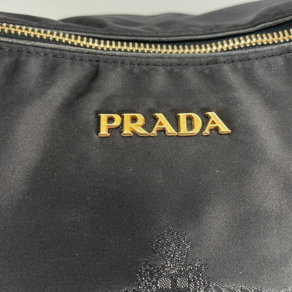 PRADA プラダ ハンドバッグ ナイロン ブラック 黒 ゴールド金具 レディース【中古品】