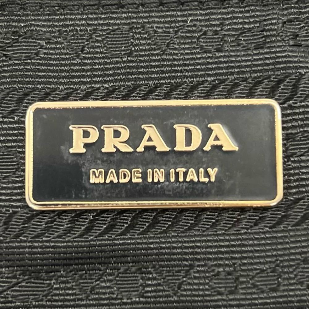 PRADA プラダ ハンドバッグ テスート トライアングルロゴ BR0098 ナイロン レザー ブラック 黒 ゴールド金具 レディース【中古品】