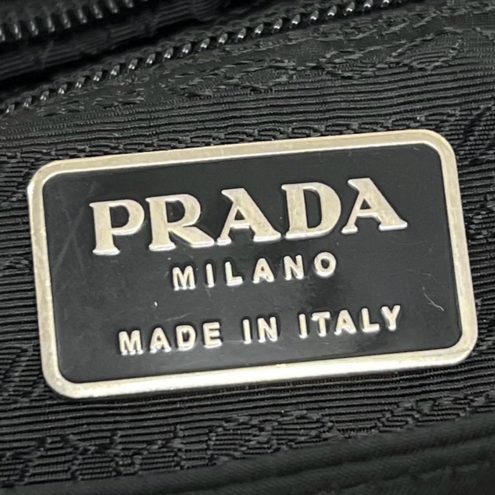 PRADA プラダ トートバッグ テスート トライアングルロゴ ナイロン ブラック 黒 シルバー金具 レディース【中古品】