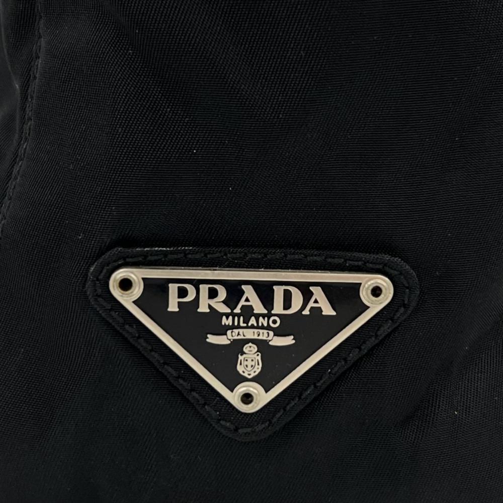 PRADA プラダ トートバッグ テスート トライアングルロゴ ナイロン ブラック 黒 シルバー金具 レディース【中古品】