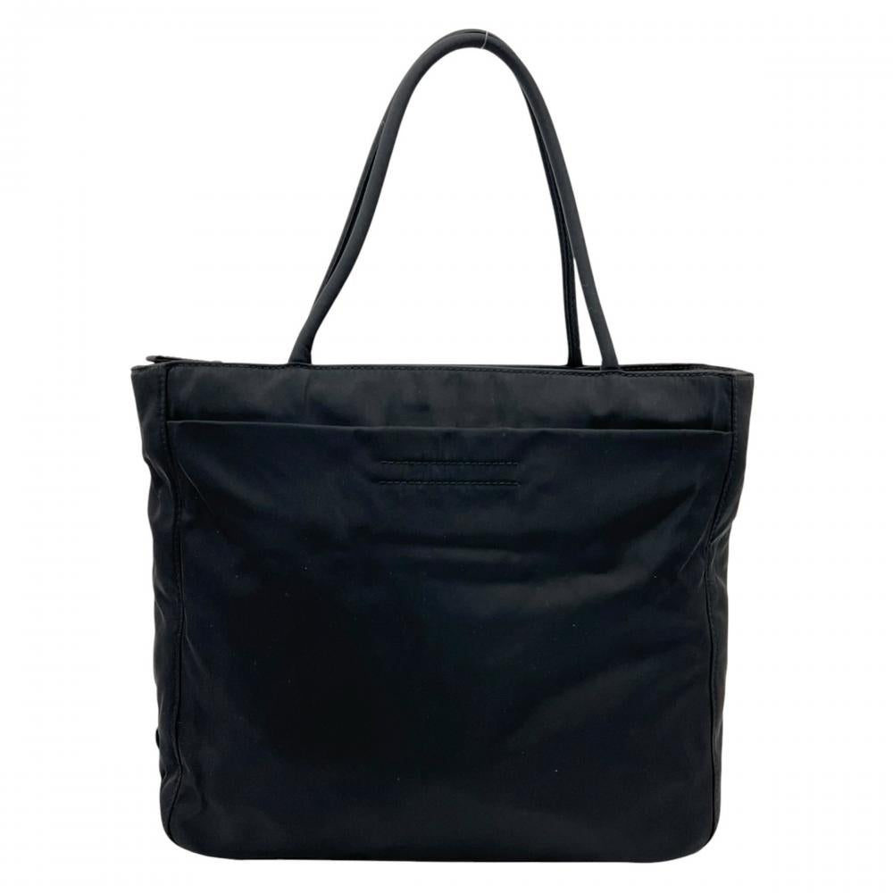PRADA プラダ トートバッグ テスート トライアングルロゴ ナイロン ブラック 黒 シルバー金具 レディース【中古品】
