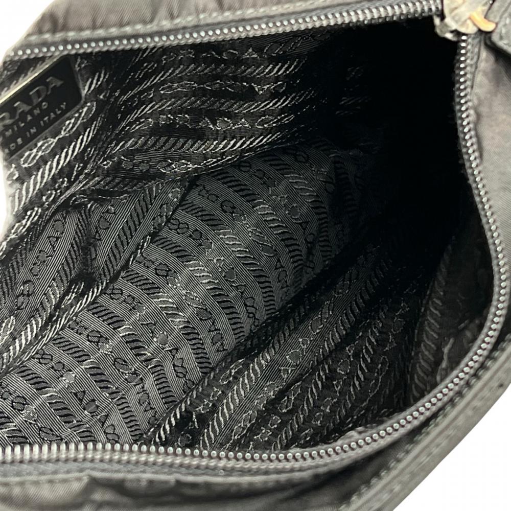 PRADA プラダ トートバッグ テスート トライアングルロゴ ナイロン ブラック 黒 シルバー金具 レディース【中古品】