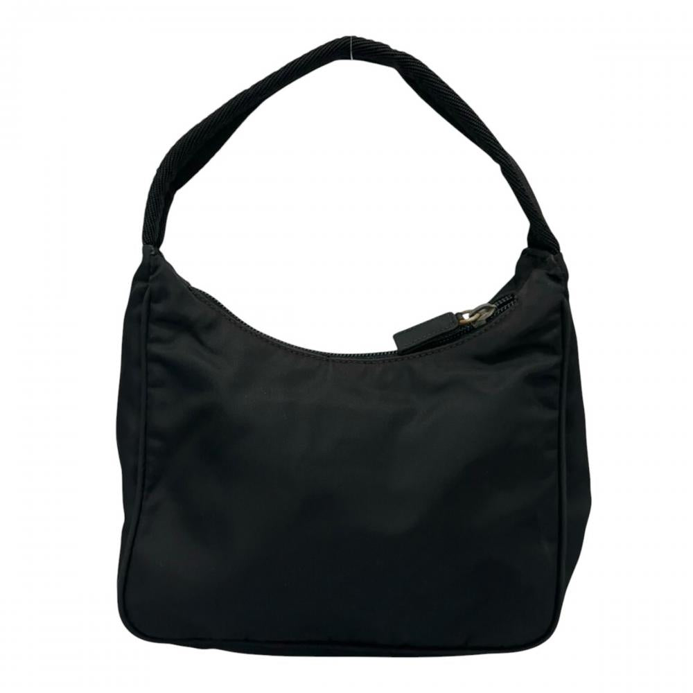 PRADA プラダ ハンドバッグ ナイロンバッグ トライアングルロゴ MV519 ナイロン ブラック 黒 シルバー金具 レディース【中古品】
