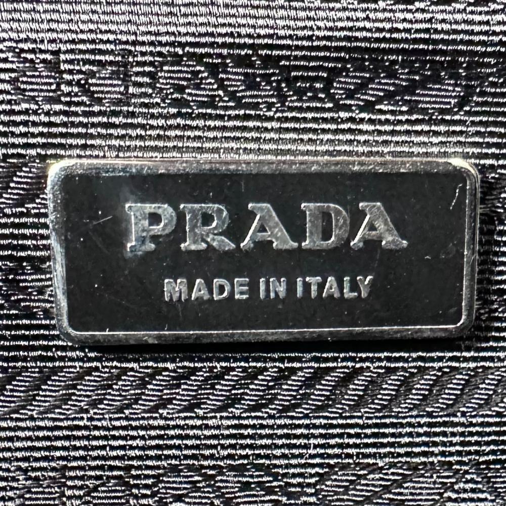 PRADA プラダ トートバッグ エンボスロゴ ミニボストン BR3150 ナイロン レザー ブラック 黒 シルバー金具 レディース【中古品】
