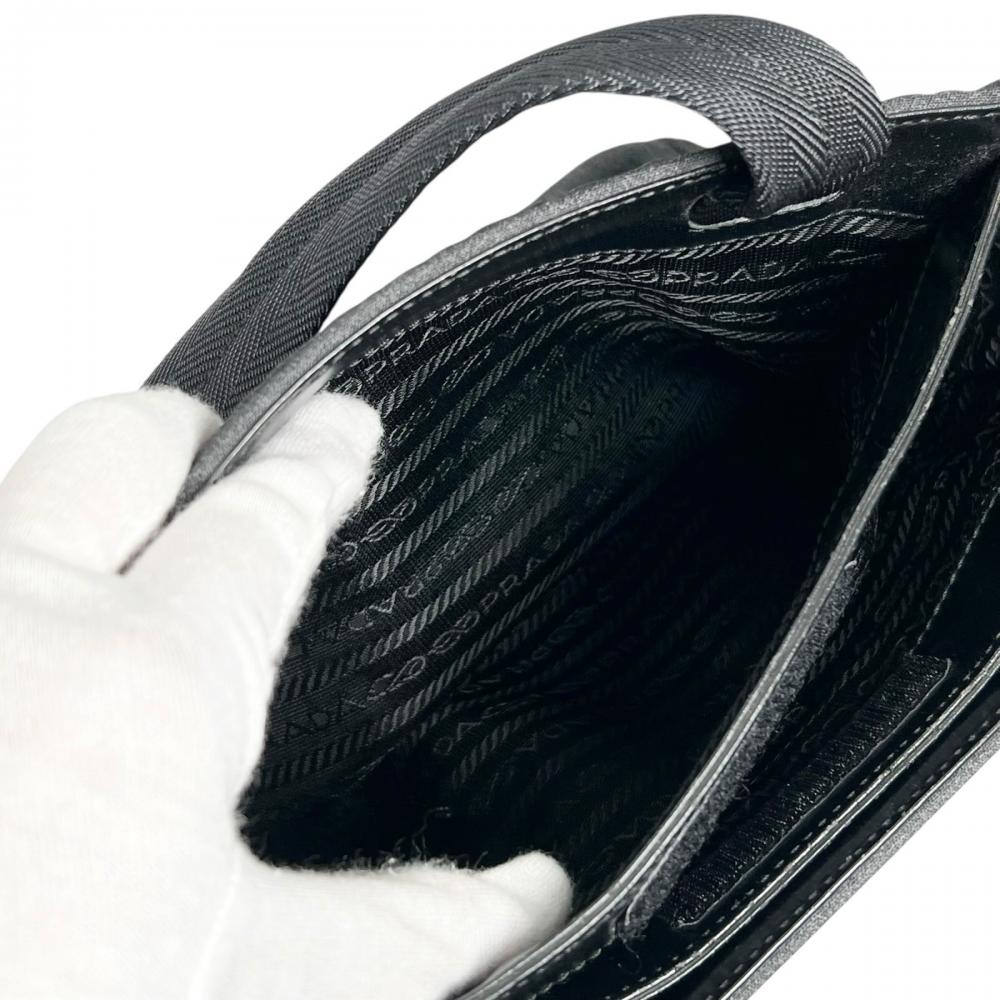 PRADA SPORTS プラダスポーツ ハンドバッグ B9333 キャンバス グレー ブラック/シルバー金具 レディース【中古品】