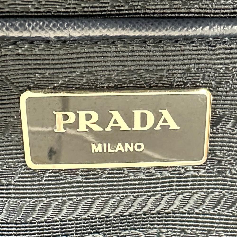 PRADA プラダ トートバッグ 2WAY トライアングルロゴ ナイロン サフィアーノレザー ネイビー 紺 シルバー金具 メンズ【中古品】