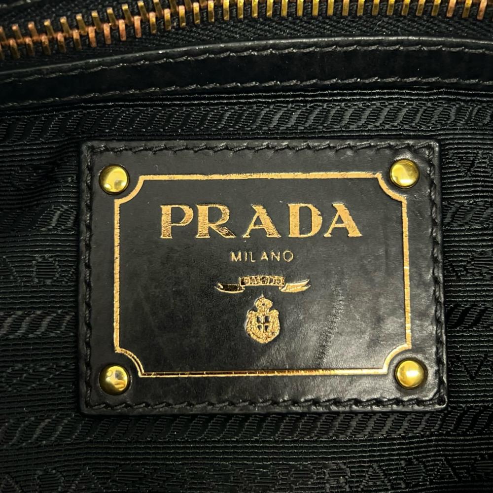PRADA プラダ ショルダーバッグ テスート ワンショルダー BR3795 ナイロン レザー ブラック 黒 ゴールド金具 レディース【中古品】