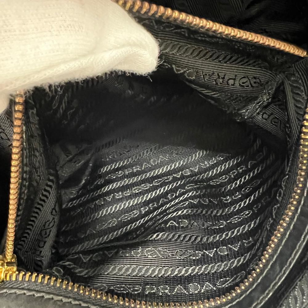 PRADA プラダ ショルダーバッグ テスート ワンショルダー BR3795 ナイロン レザー ブラック 黒 ゴールド金具 レディース【中古品】