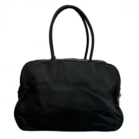 PRADA プラダ トートバッグ トライアングルロゴ ボーリングバッグ BR0496 ナイロン ブラック 黒 シルバー金具 レディース【中古品】