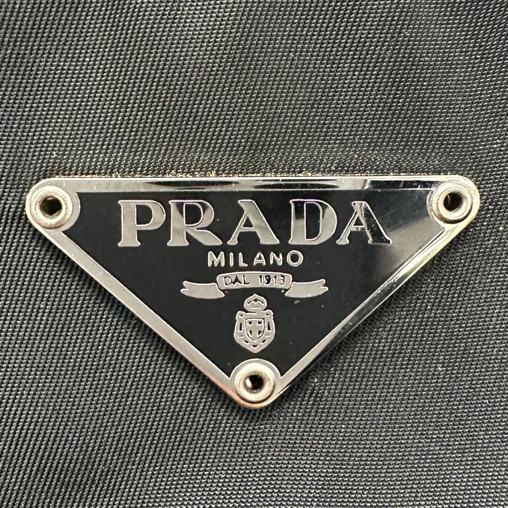 PRADA プラダ トートバッグ トライアングルロゴ ボーリングバッグ BR0496 ナイロン ブラック 黒 シルバー金具 レディース【中古品】