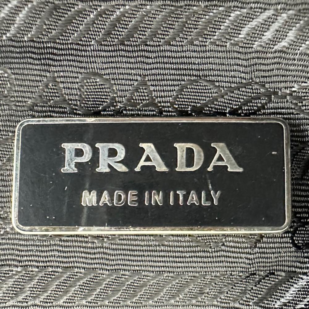 PRADA プラダ トートバッグ トライアングルロゴ ボーリングバッグ BR0496 ナイロン ブラック 黒 シルバー金具 レディース【中古品】