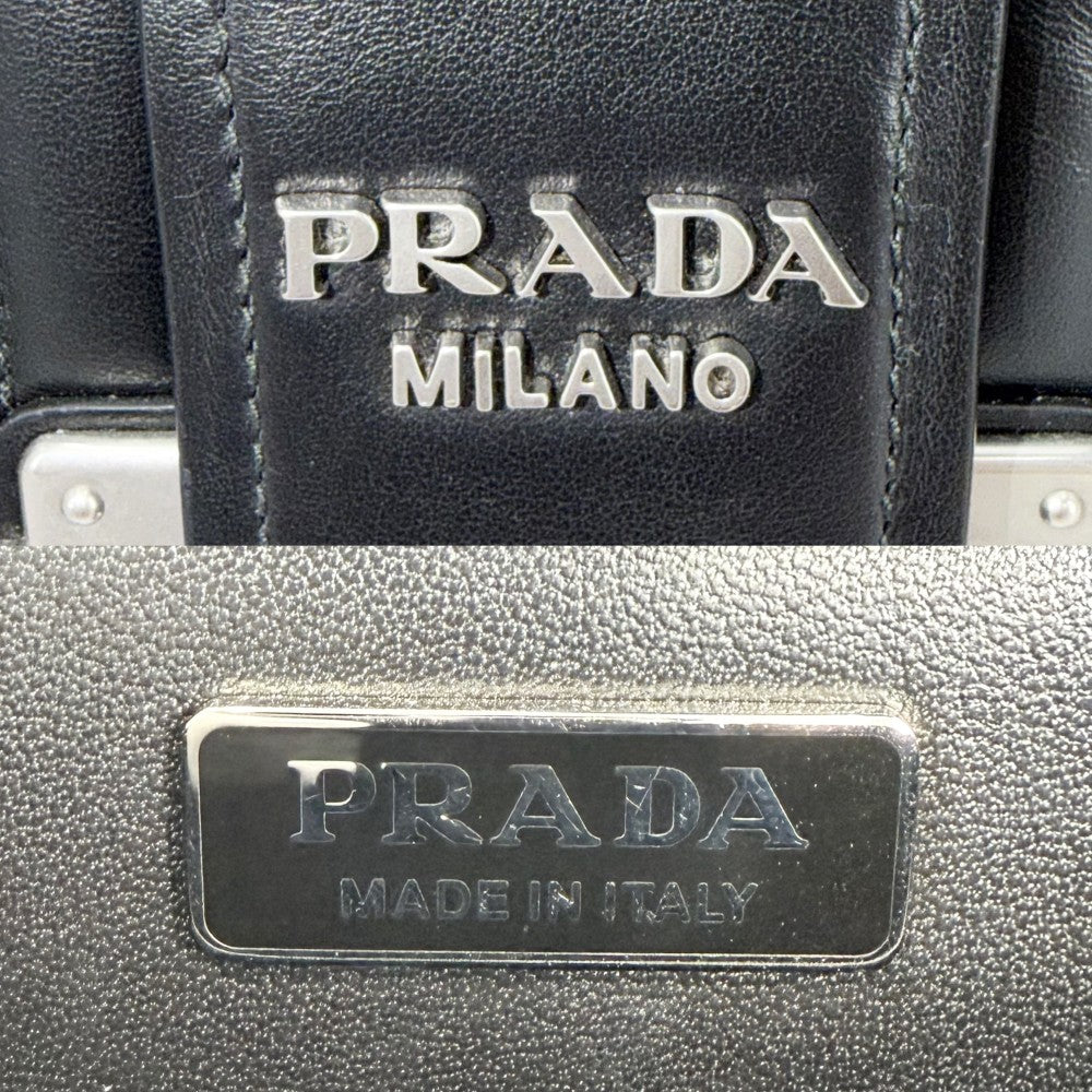 PRADA プラダ ショルダーバッグ カイエ ダイアグラム ナイロン ブラック 黒 シルバー金具 レディース【中古品】