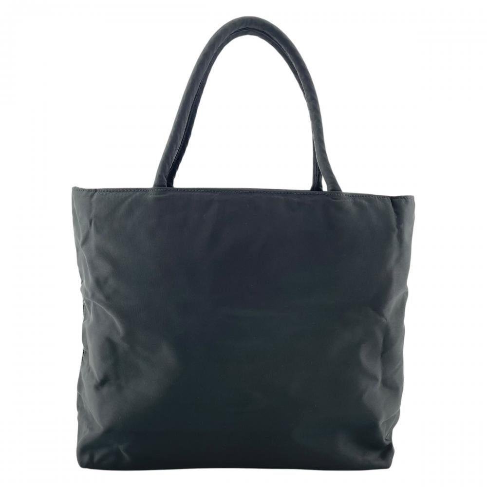 PRADA プラダ トートバッグ テスート 三角ロゴプレート ナイロン ブラック 黒 シルバー金具 レディース【中古品】