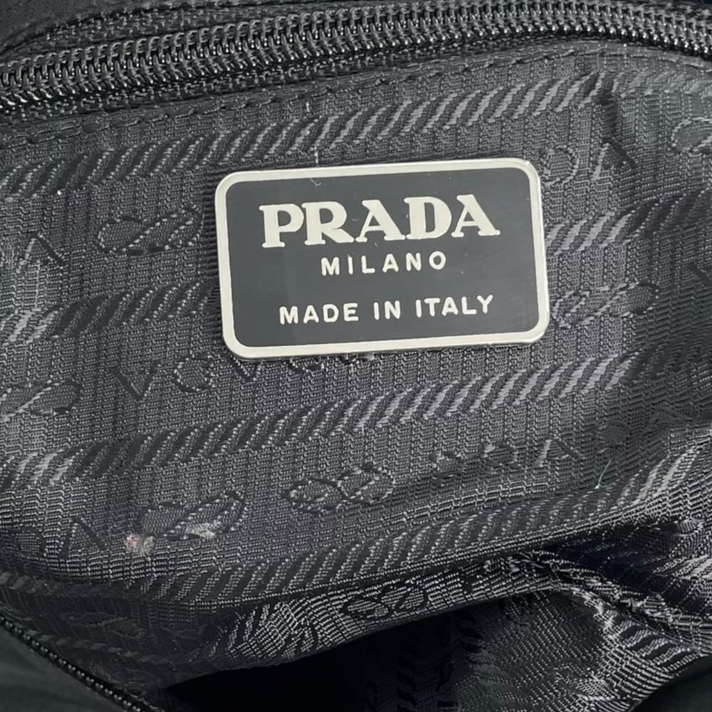 PRADA プラダ トートバッグ テスート 三角ロゴプレート ナイロン ブラック 黒 シルバー金具 レディース【中古品】