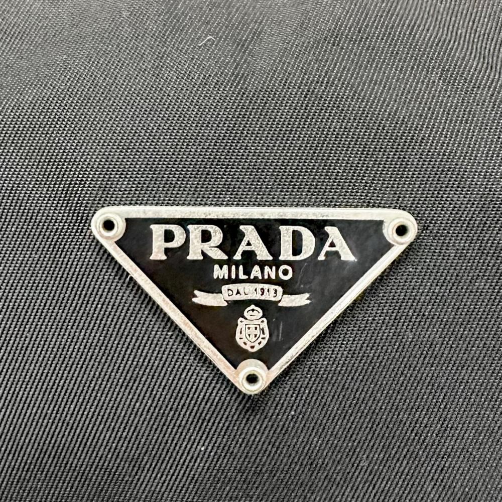 PRADA プラダ ハンドバッグ MV515 トライアングルロゴ ミニバッグ ナイロン ブラック 黒 シルバー金具 レディース【中古品】