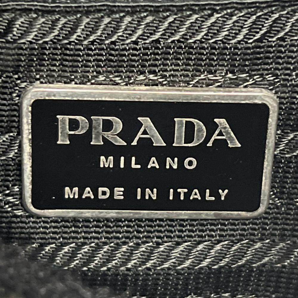 PRADA プラダ ショルダーバッグ 三角ロゴ ナイロン ブラック 黒 シルバー金具 レディース【中古品】