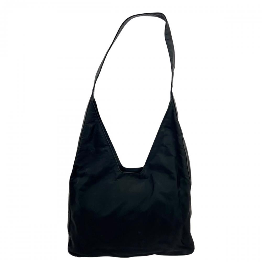 PRADA プラダ ショルダーバッグ 三角ロゴ ナイロン ブラック 黒 シルバー金具 レディース【中古品】