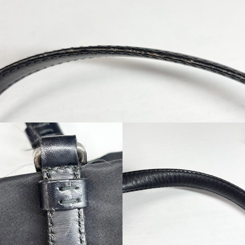PRADA プラダ ハンドバッグ トライアングルロゴ ミニバッグ B11216 ナイロン ブラック 黒 シルバー金具 レディース【中古品】