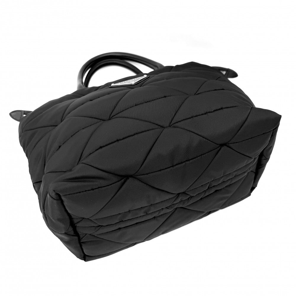 PRADA プラダ 2WAY Re Nylon ミディアムパデット トートバッグ ハンドバッグ ショルダーバッグ トライアングルロゴ 1BG436 ナイロン レザー ブラック 黒 シルバー金具 レディース【中古品】