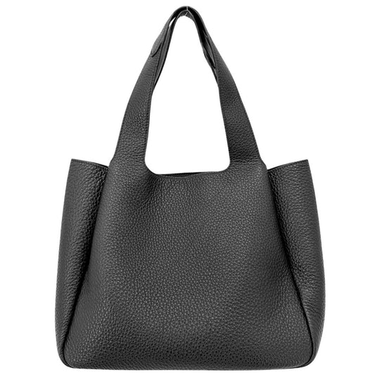 PRADA プラダ ハンドバッグ トライアングルロゴ スモール レザー トートバッグ 1BG335 レザー ブラック 黒 ゴールド金具 レディース【中古品】