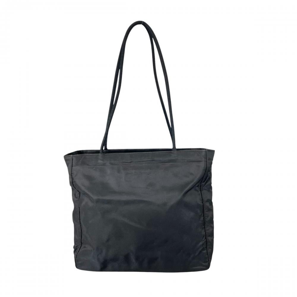 PRADA プラダ トートバッグ トライアングルロゴ ナイロン ブラック 黒 シルバー金具 レディース【中古品】