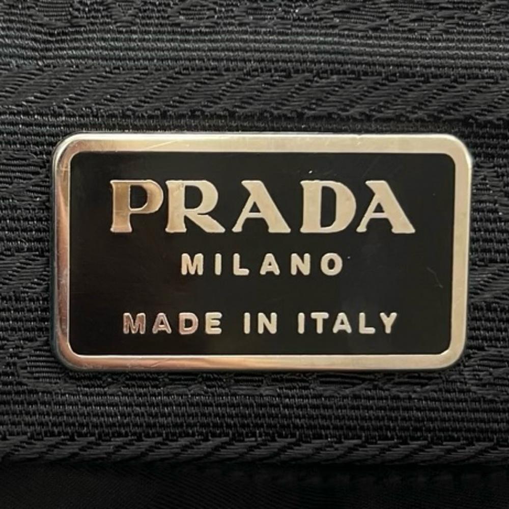 PRADA プラダ トートバッグ トライアングルロゴ ナイロン ブラック 黒 シルバー金具 レディース【中古品】