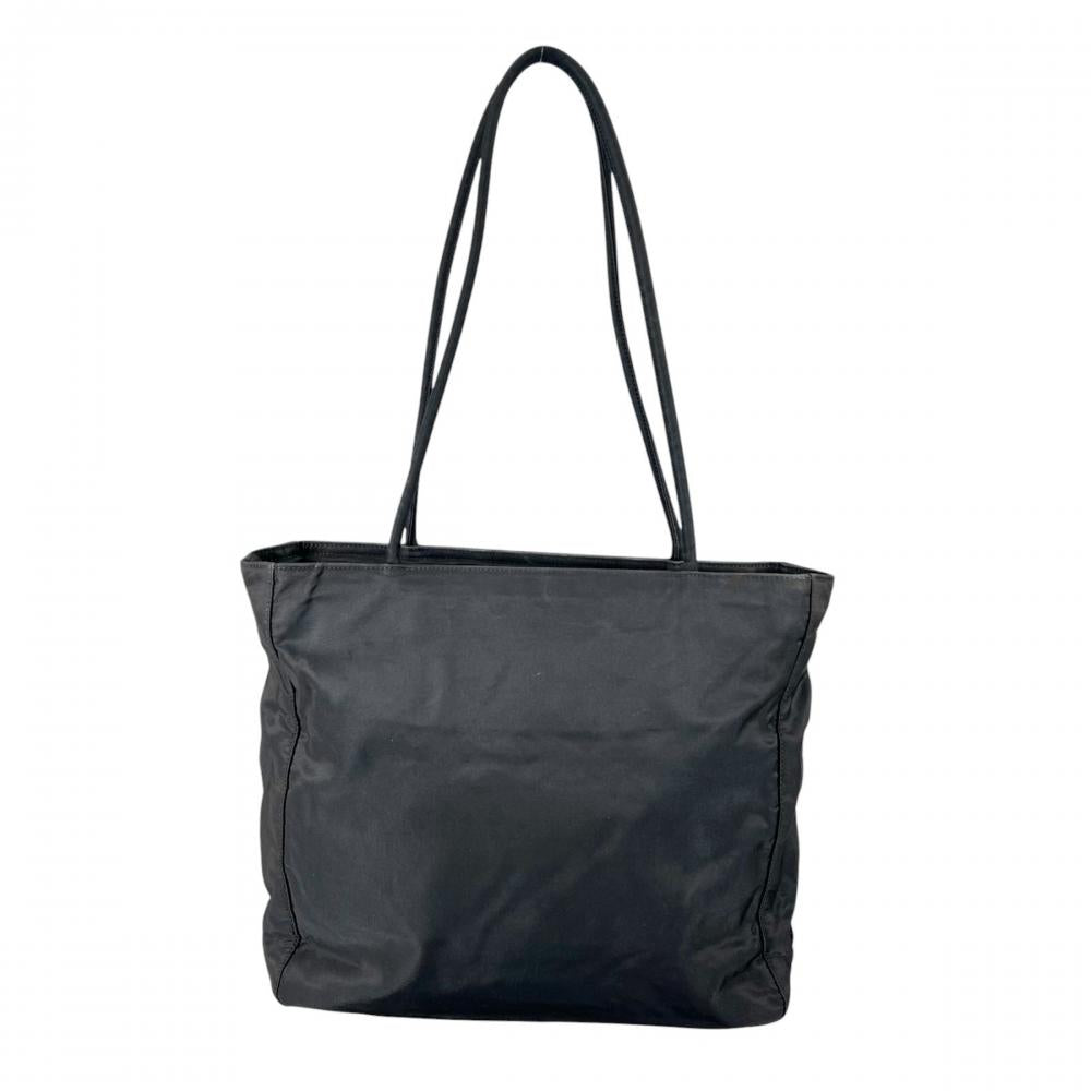 PRADA プラダ トートバッグ トライアングルロゴ ナイロン ブラック 黒 シルバー金具 レディース【中古品】