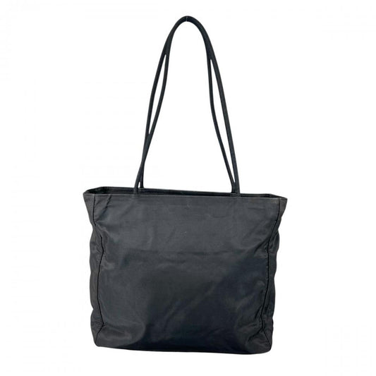 PRADA プラダ トートバッグ トライアングルロゴ ナイロン ブラック 黒 シルバー金具 レディース【中古品】