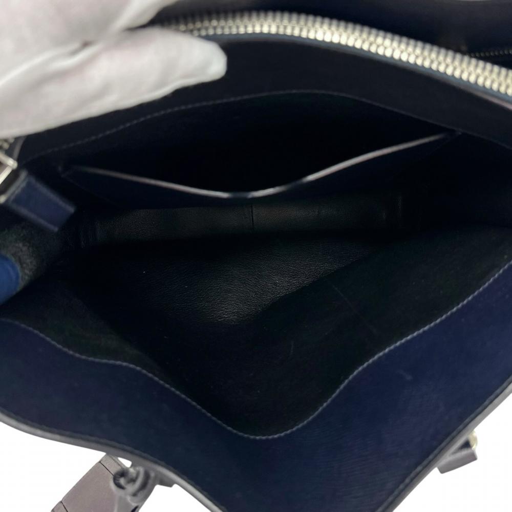 PRADA プラダ トートバッグ トライアングルロゴ サフィアーノレザー ブラック 黒 シルバー金具 メンズ【中古品】