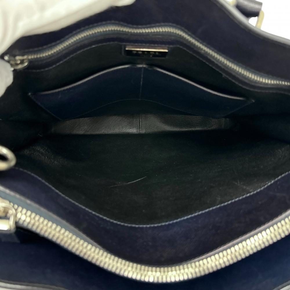 PRADA プラダ トートバッグ トライアングルロゴ サフィアーノレザー ブラック 黒 シルバー金具 メンズ【中古品】