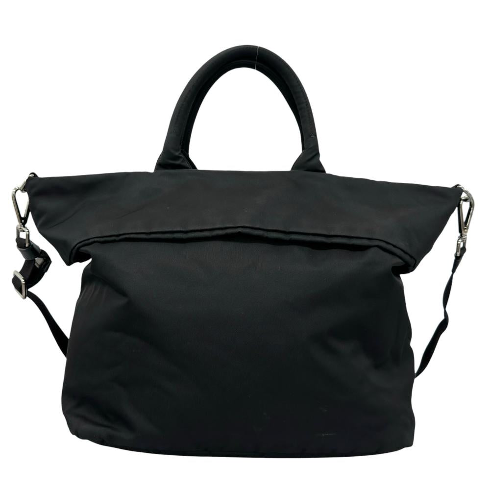 PRADA プラダ ハンドバッグ テスートダブル リバーシブル BN1959 ナイロン ブラック 黒 シルバー金具 レディース【中古品】
