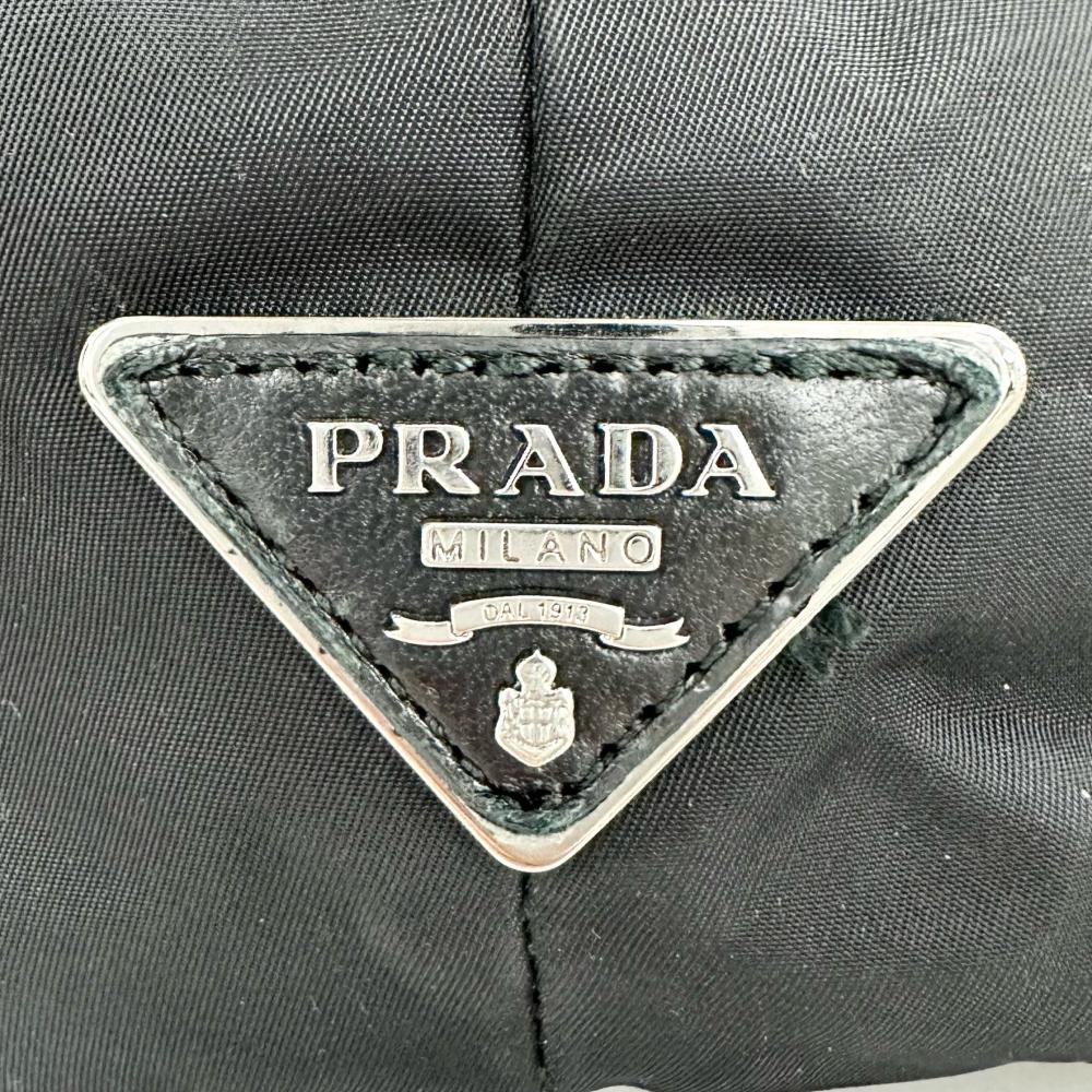 PRADA プラダ ハンドバッグ テスートダブル リバーシブル BN1959 ナイロン ブラック 黒 シルバー金具 レディース【中古品】