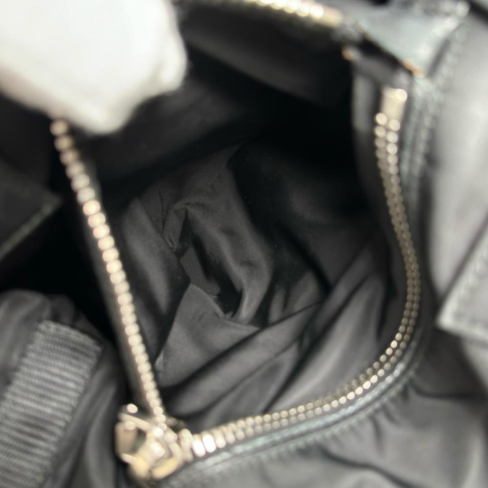 PRADA プラダ ハンドバッグ テスートダブル リバーシブル BN1959 ナイロン ブラック 黒 シルバー金具 レディース【中古品】