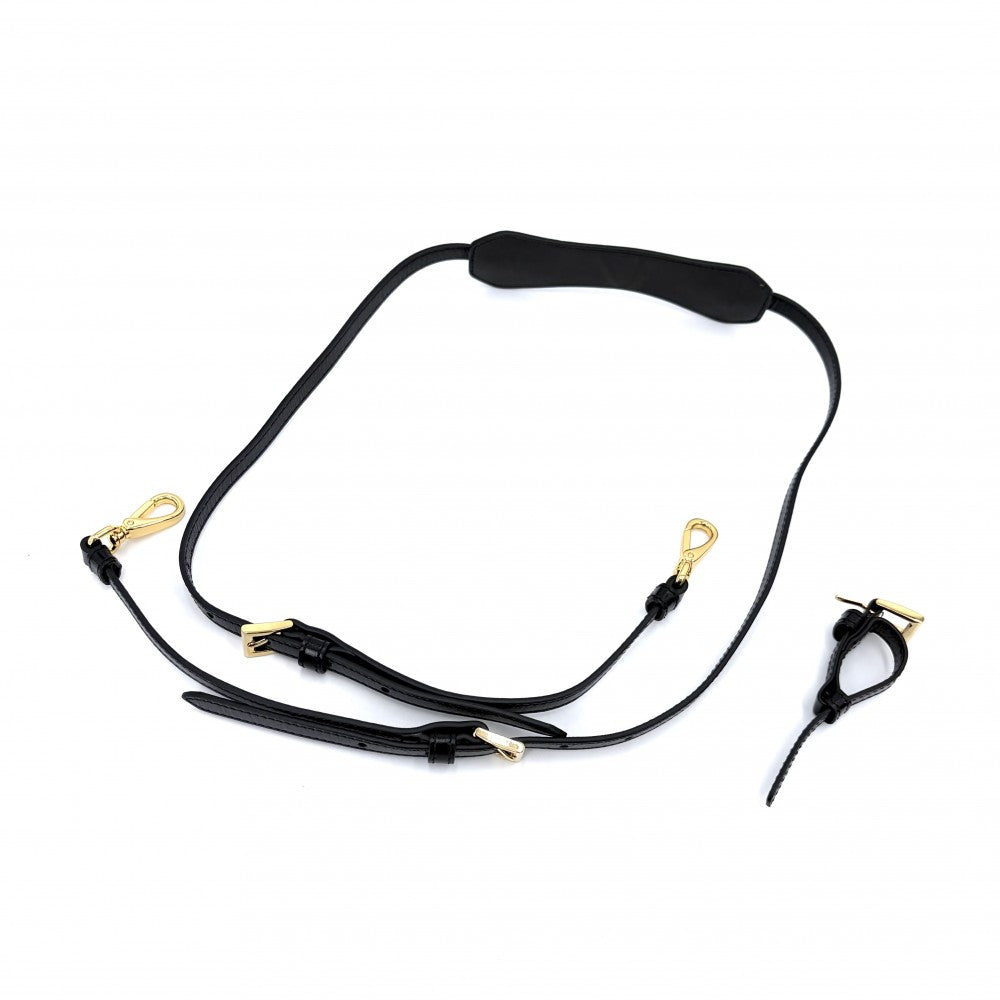 PRADA プラダ 2WAY ボニーミニ ハンドバッグ ショルダーバッグ トライアングルロゴ トートバッグ 1BA486 レザー ブラック 黒 ゴールド金具 レディース【中古品】