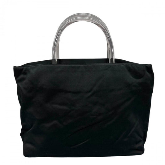 PRADA プラダ ハンドバッグ クリアハンド トライアングルロゴ ヴィンテージ ナイロン ブラック 黒 シルバー金具 レディース【中古品】