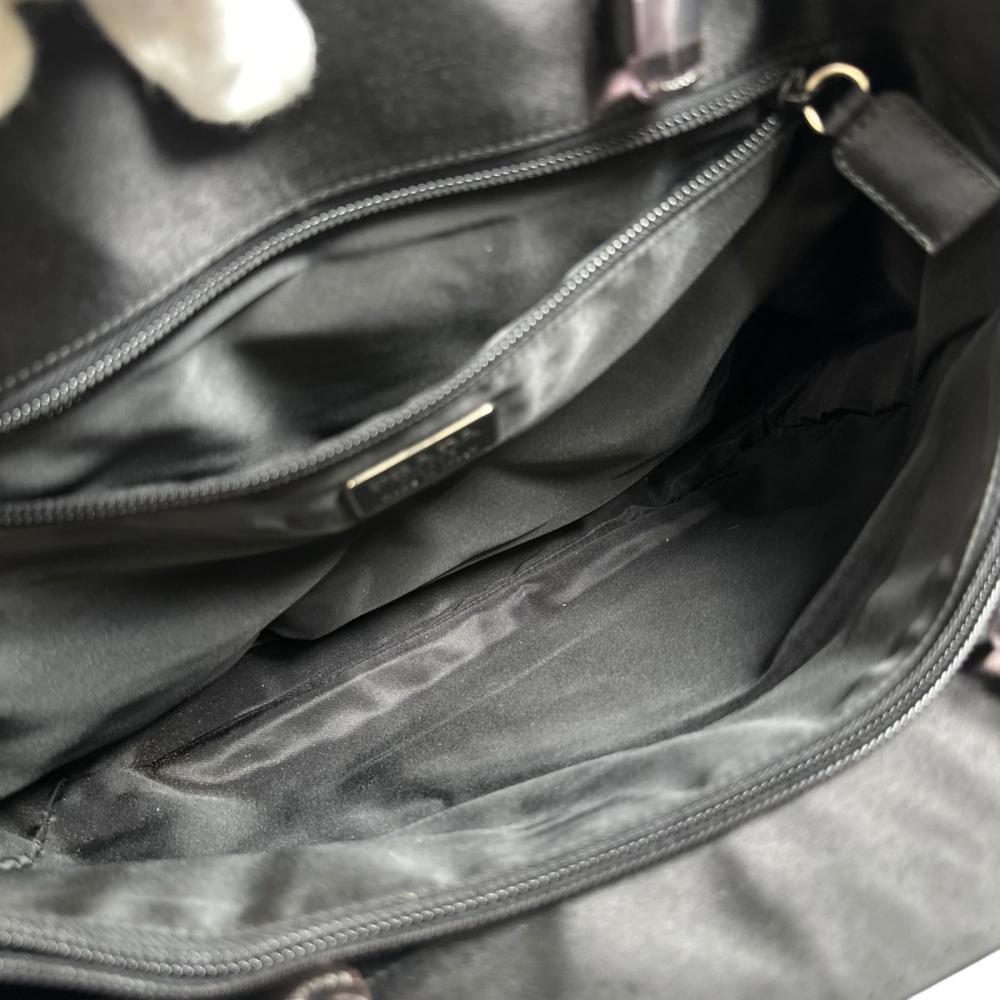 PRADA プラダ ハンドバッグ クリアハンド トライアングルロゴ ヴィンテージ ナイロン ブラック 黒 シルバー金具 レディース【中古品】