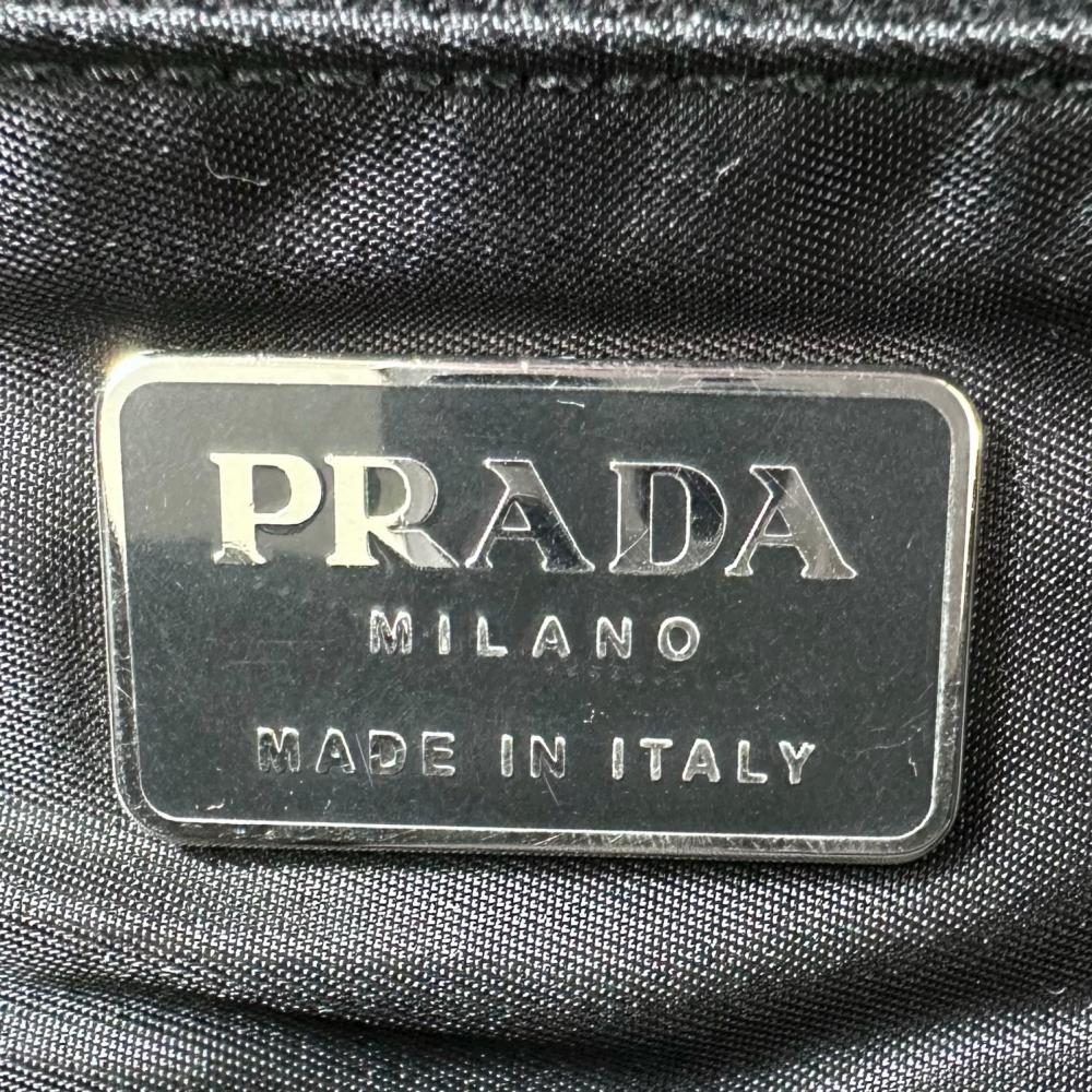 PRADA プラダ ハンドバッグ クリアハンド トライアングルロゴ ヴィンテージ ナイロン ブラック 黒 シルバー金具 レディース【中古品】