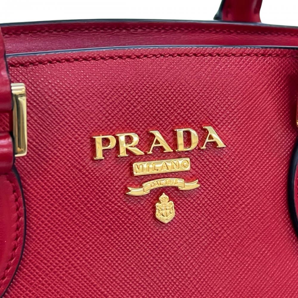 PRADA プラダ ハンドバッグ サフィアーノ ルクス 2WAY 1BA164 レザー レッド 赤 ゴールド金具 レディース【中古品】