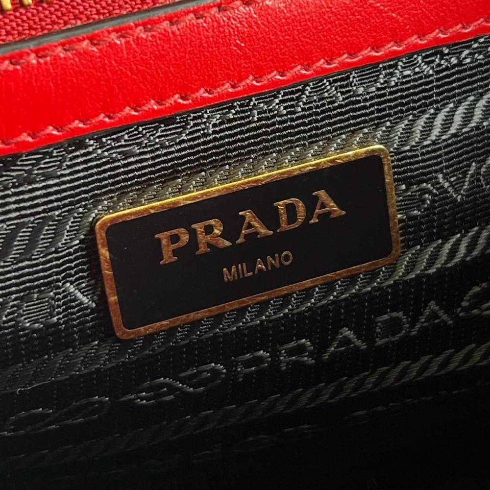 PRADA プラダ ハンドバッグ サフィアーノ ルクス 2WAY 1BA164 レザー レッド 赤 ゴールド金具 レディース【中古品】