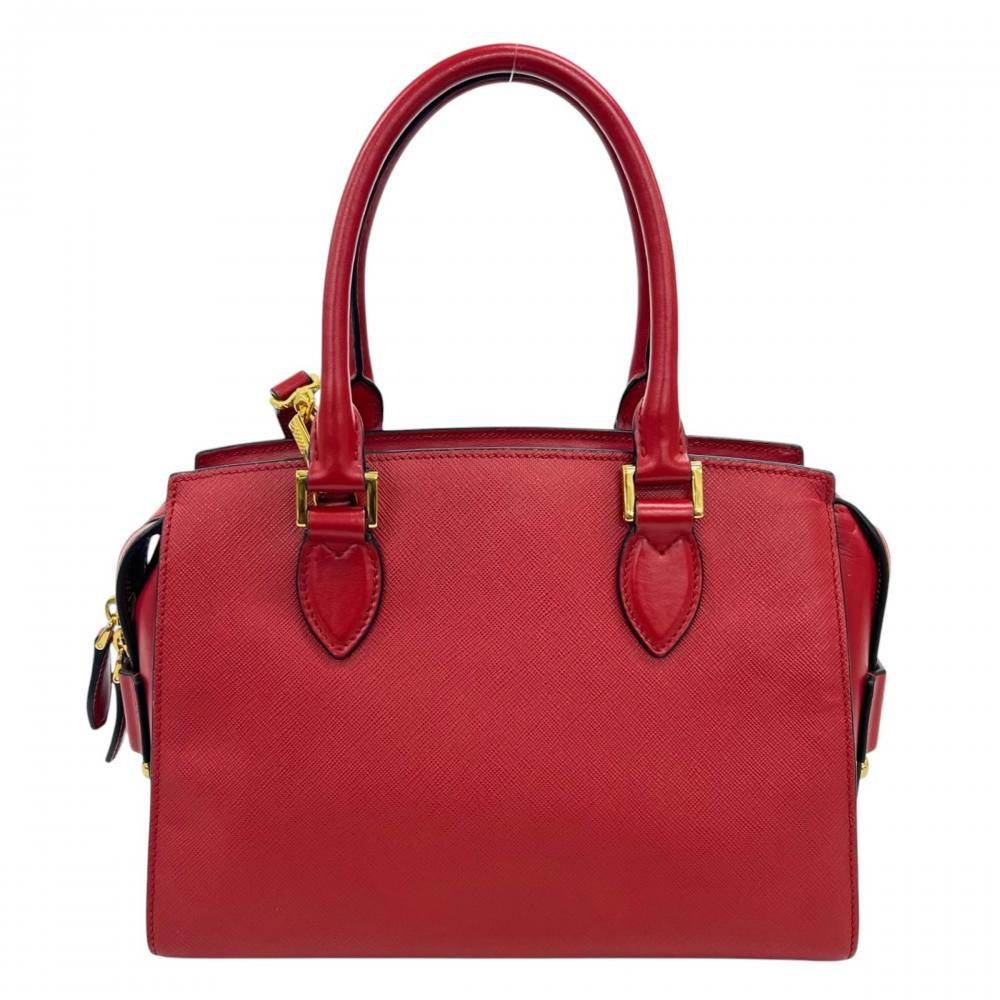 PRADA プラダ ハンドバッグ サフィアーノ ルクス 2WAY 1BA164 レザー レッド 赤 ゴールド金具 レディース【中古品】