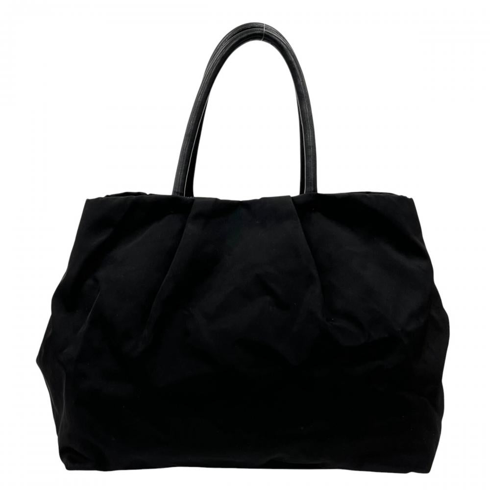 PRADA プラダ ハンドバッグ テスート リボン BN1601 ナイロン レザー ブラック 黒 シルバー金具 レディース【中古品】