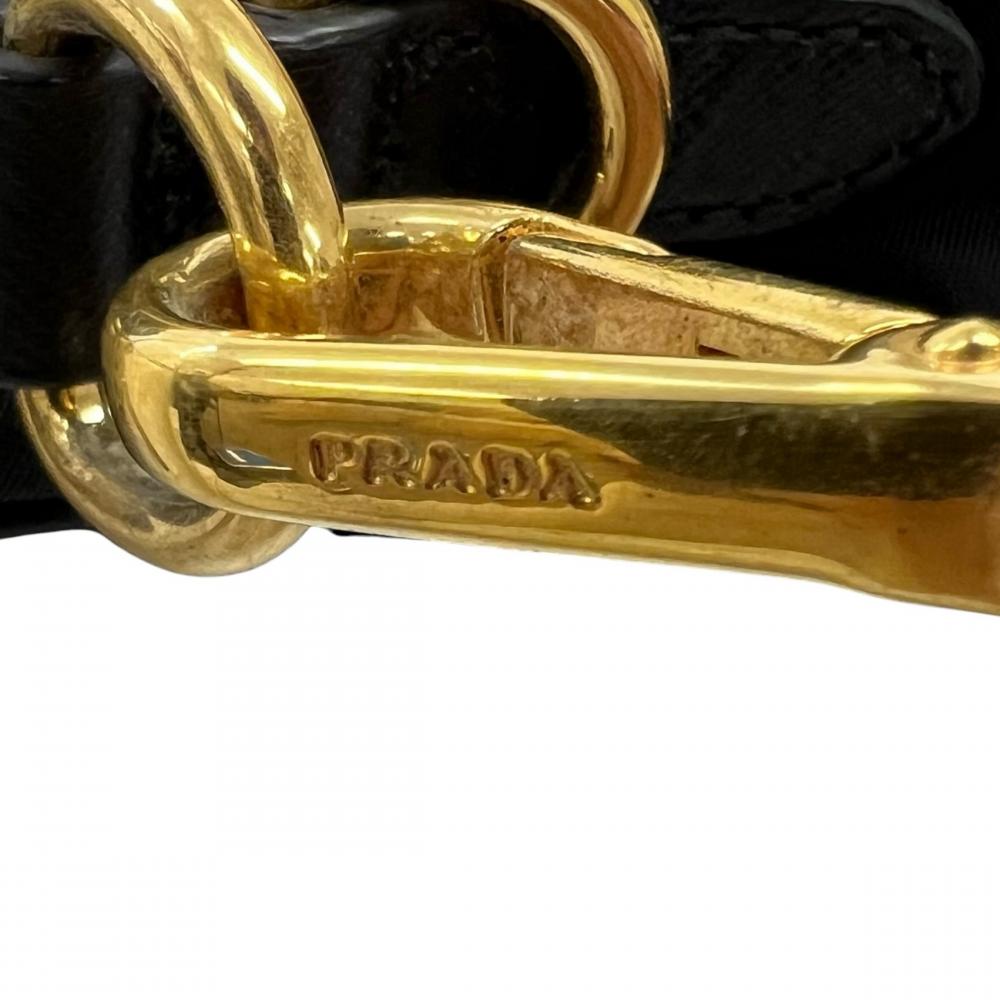 PRADA プラダ ショルダーバッグ カメラバッグ BT0773 ナイロン レザー ブラック 黒 ゴールド金具 レディース【中古品】
