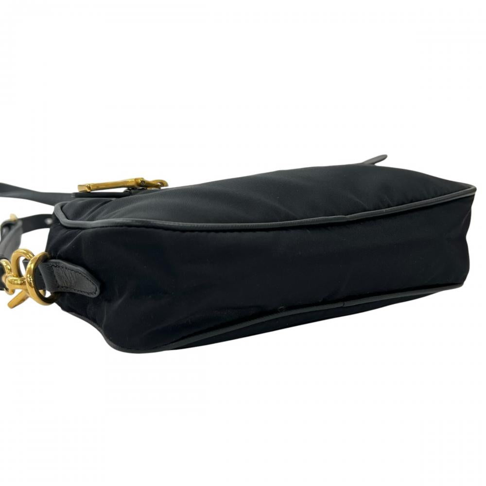 PRADA プラダ ショルダーバッグ カメラバッグ BT0773 ナイロン レザー ブラック 黒 ゴールド金具 レディース【中古品】