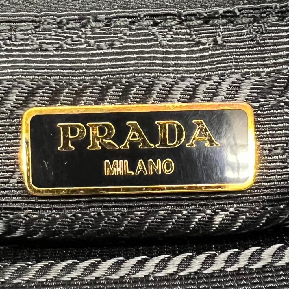 PRADA プラダ ショルダーバッグ カメラバッグ BT0773 ナイロン レザー ブラック 黒 ゴールド金具 レディース【中古品】