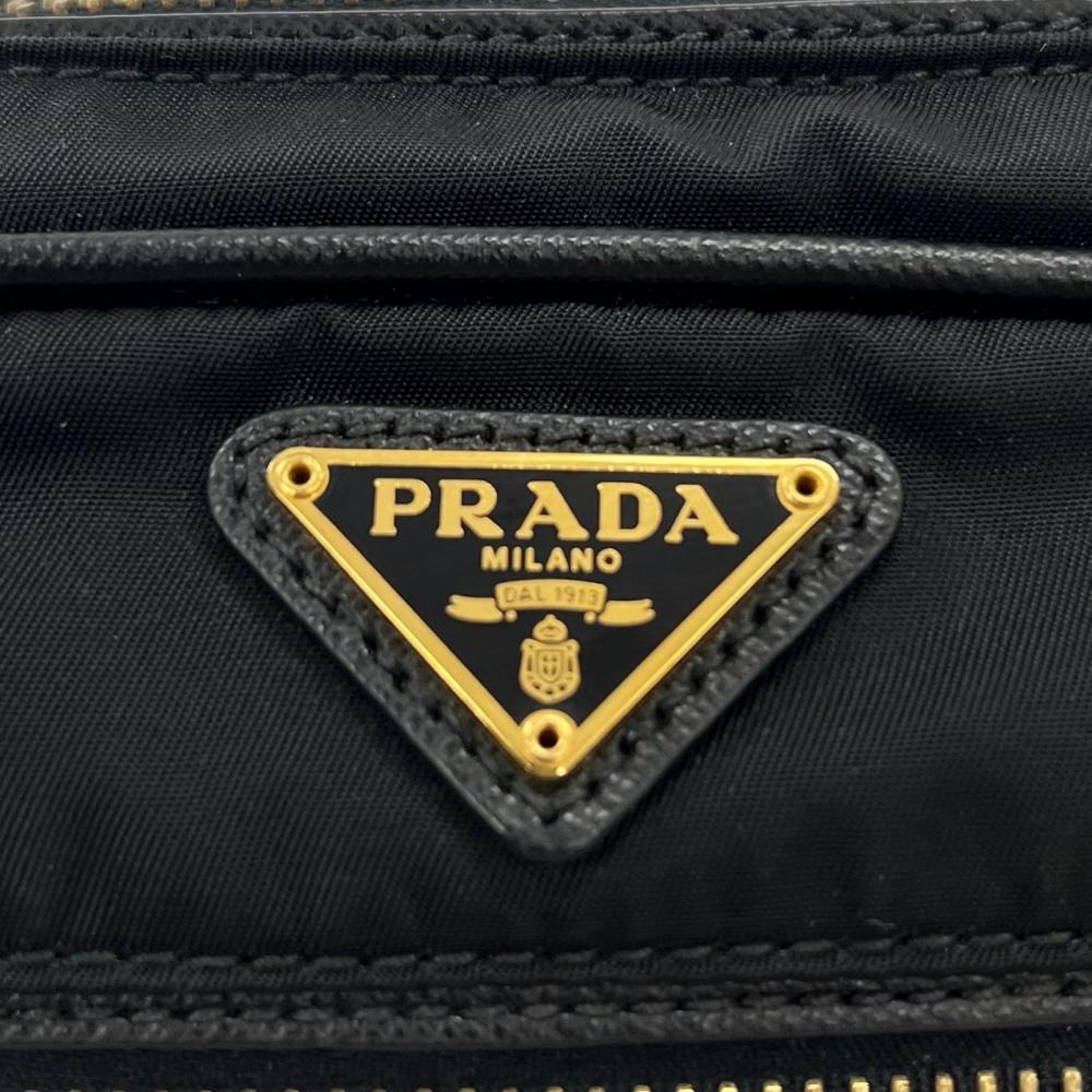 PRADA プラダ ショルダーバッグ カメラバッグ BT0773 ナイロン レザー ブラック 黒 ゴールド金具 レディース【中古品】