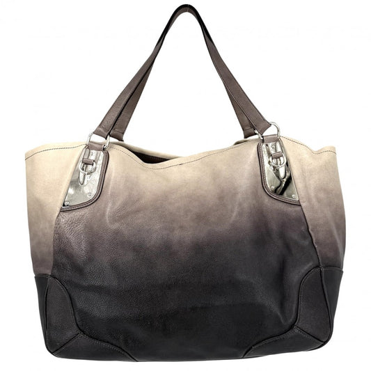 PRADA プラダ トートバッグ グラデーション ショルダーバッグ BR3830 レザー ベージュ グレー シルバー金具 レディース【中古品】