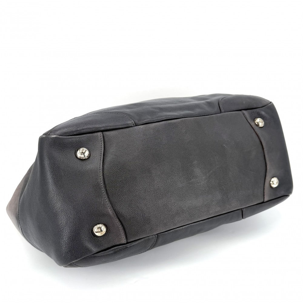 PRADA プラダ トートバッグ グラデーション ショルダーバッグ BR3830 レザー ベージュ グレー シルバー金具 レディース【中古品】