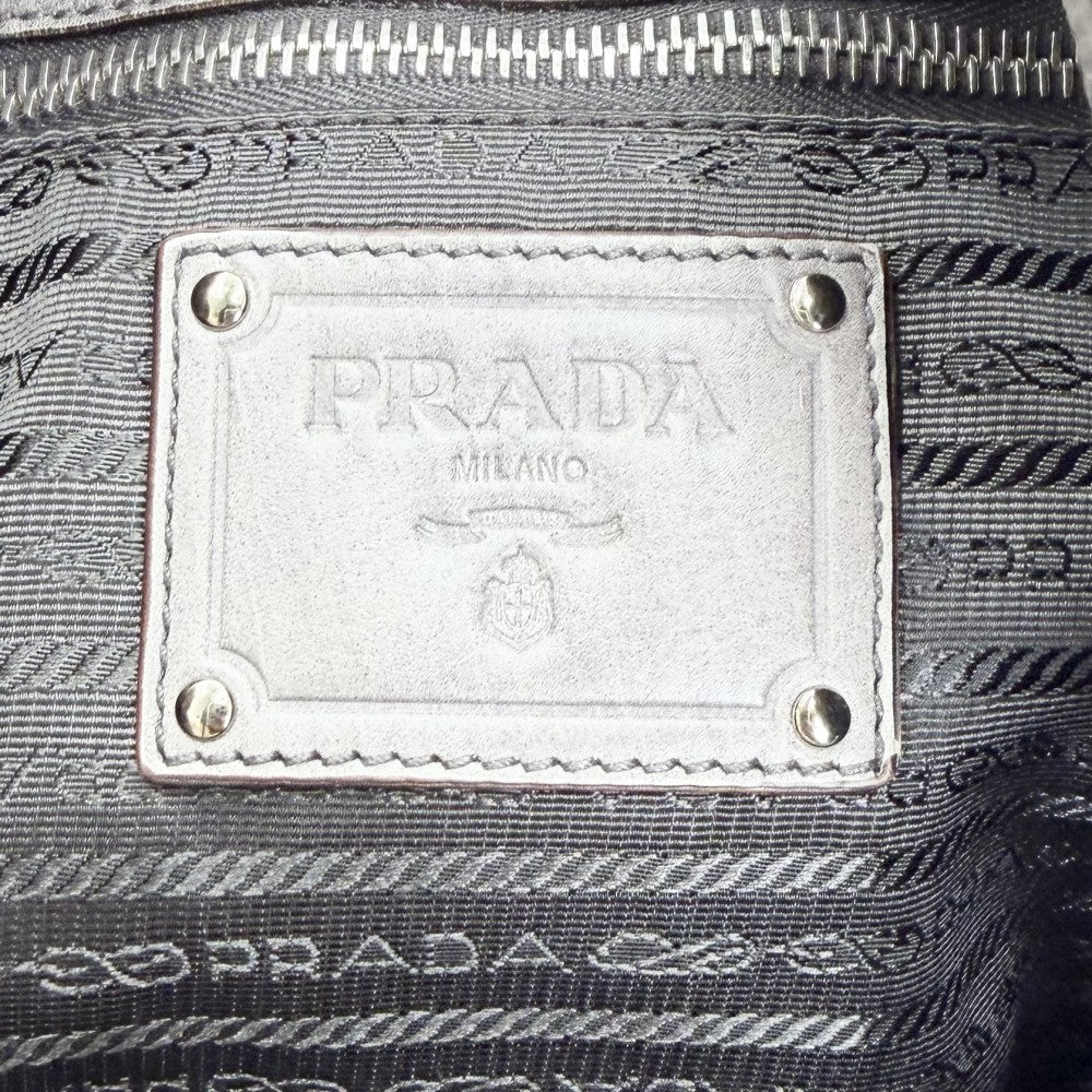PRADA プラダ トートバッグ グラデーション ショルダーバッグ BR3830 レザー ベージュ グレー シルバー金具 レディース【中古品】